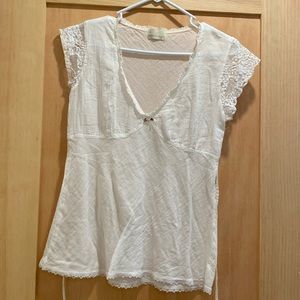 Rare Claire Pettibone Lace Cotton Intimates Top and Short Set Size Small